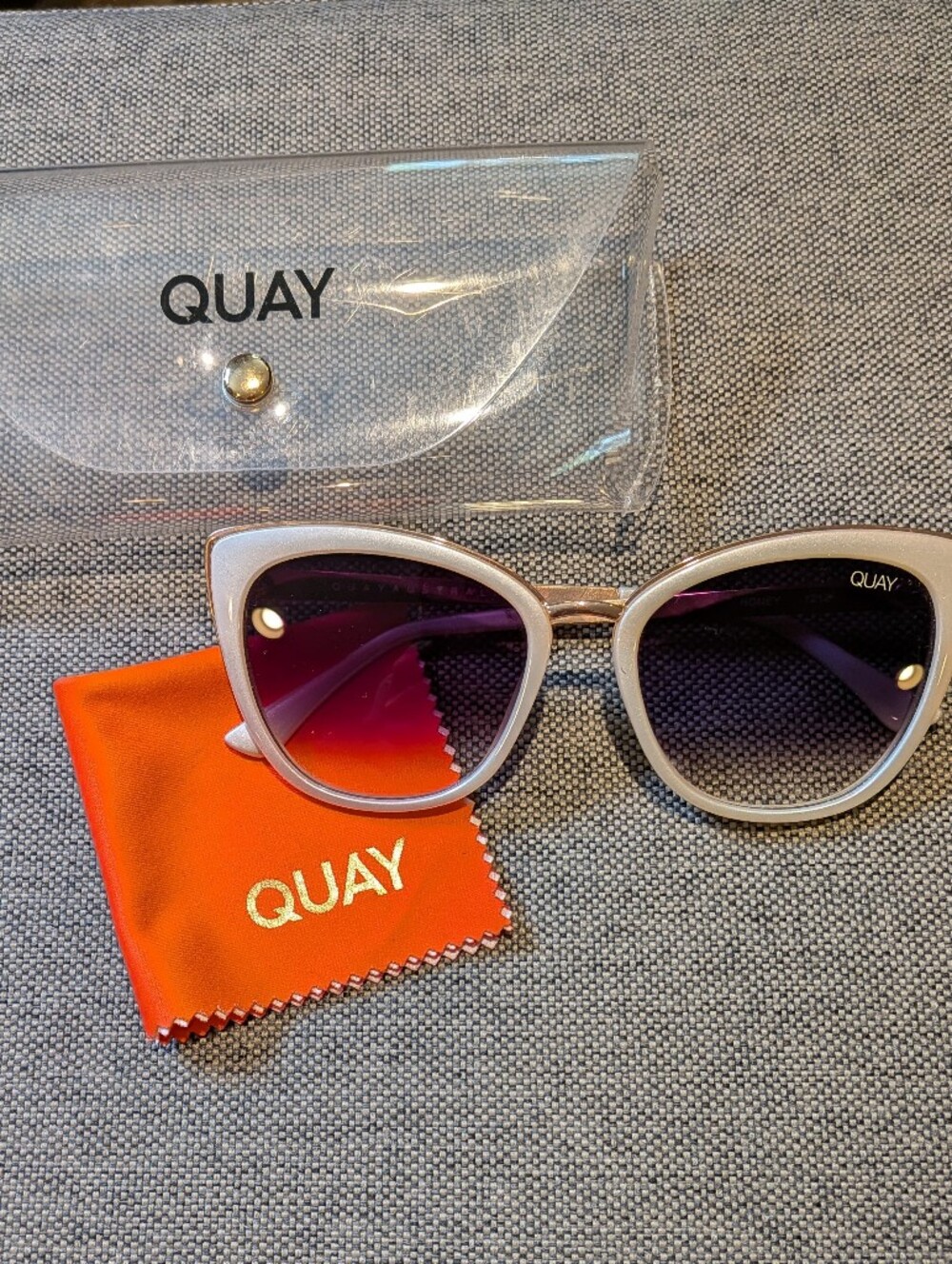 Quay Australia Honey 1212 Pearl Medium Cat Eye Sunglasses